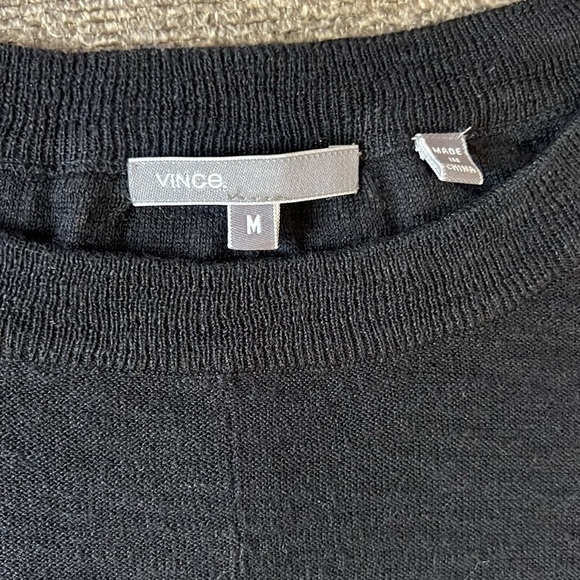Vince Black Crew Neck High Low Oversize Sweater Size M - Picture 5 of 11